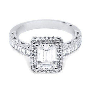 HT2517EC75X55 Tacori Crescent 18 Karat Engagement Ring