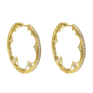 Gabriel Fashion 14 Karat Hoops Hoop Earrings EG12050Y45JJ