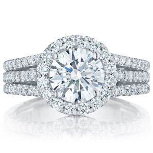 HT2551RD75 Platinum Tacori Petite Crescent Engagement Ring
