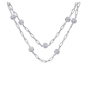 Gabriel Fashion 14 Karat Roaring 20's Diamond By The Yard Necklace NK1360W45JJ