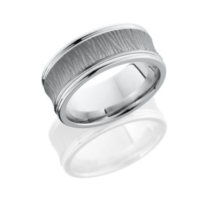 Lashbrook CC8REC TREEBARK 1 SAND-POLISH Cobalt Chrome Wedding Ring or Band
