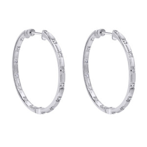 Gabriel Fashion 14 Karat Hoops Classic Earrings EG10381W44JJ