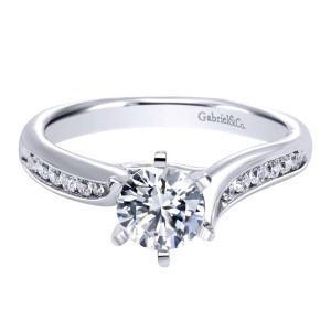 Gabriel 14 Karat Contemporary Engagement Ring ER10124W44JJ