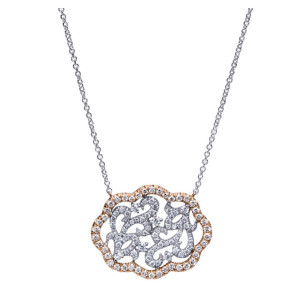 Gabriel Fashion 14 Karat Two-Tone Lace Necklace NK4188T44JJ