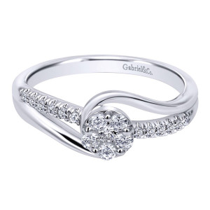 Gabriel 14 Karat Contemporary Engagement Ring ER10780W44JJ