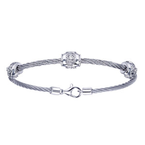 Gabriel Fashion Silver Two-Tone Hampton Stainless Steel Bangle Bracelet BG2828MX5JJ