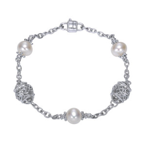 Gabriel Fashion Silver Roaring 20's Diamond By The Yard Bracelet TB2953SVJPL