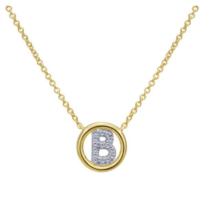 Gabriel Fashion 14 Karat Initial Initial Necklace NK4522B-Y45JJ