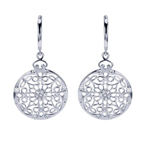 Gabriel Fashion 14 Karat Floral Drop Earrings EG11264W45JJ