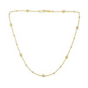 Gabriel Fashion 14 Karat Roaring 20's Diamond By The Yard Necklace NK1039Y45JJ