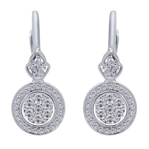 Gabriel Fashion 14 Karat Victorian Leverback Earrings EG10735W44JJ