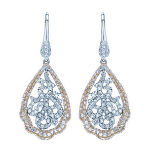 Gabriel Fashion 14 Karat Two-Tone Lace Drop Earrings EG11988T44JJ