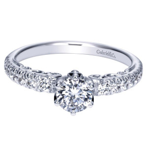 Gabriel 14 Karat Contemporary Engagement Ring ER98578W44JJ