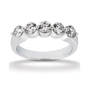 Diamond Five Stone Band Platinum Taryn Collection TQD B-6522