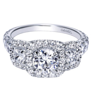 Gabriel 14 Karat Contemporary Engagement Ring ER98618W44JJ
