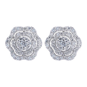 Gabriel Fashion 14 Karat Floral Stud Earrings EG11335W44JJ