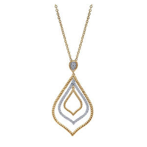 Gabriel Fashion 14 Karat Hampton Diamond Necklace NK2470Y44JJ