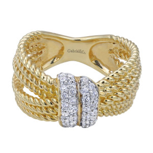 Gabriel Fashion 14 Karat Two-Tone Hampton Diamond Ladies' Ring LR5815M44JJ