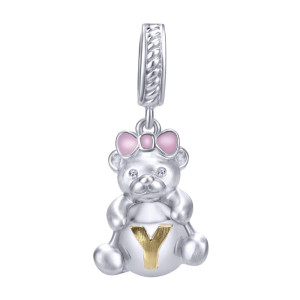 Gabriel Fashion Silver / 18 Karat Two-Tone Initial Charm Pendant PT9419Y-EPMY5JJ