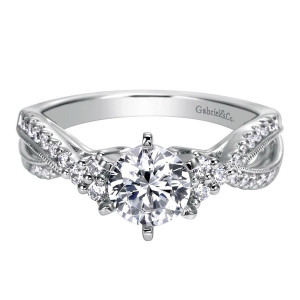 Gabriel 14 Karat Contemporary Engagement Ring ER98146W44JJ