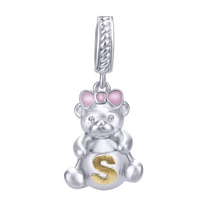 Gabriel Fashion Silver / 18 Karat Two-Tone Initial Charm Pendant PT9419S-EPMY5JJ