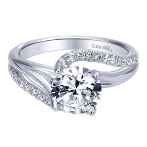 Gabriel 14 Karat Contemporary Engagement Ring ER10196W44JJ
