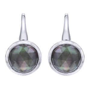 Gabriel Fashion Silver Mod Leverback Earrings EG12459SVJXB