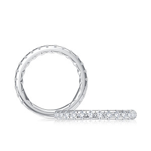 A.JAFFE MR1865BQT 14 Karat diamond wedding ring, front view