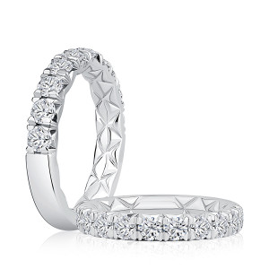 A.JAFFE MRCRD3584Q 14 Karat diamond wedding ring, front view