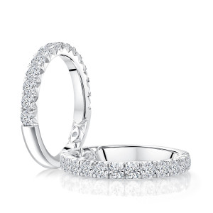 A.JAFFE MRCRD3694L 14 Karat diamond wedding ring, front view