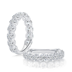 A.JAFFE MRCRD3705T 14 Karat diamond wedding ring, front view