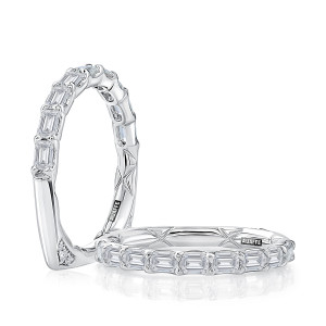 A.JAFFE MRSNEC3717Q 14 Karat diamond wedding ring, front view