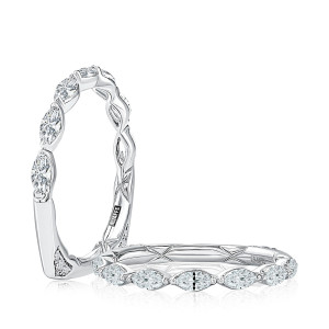 A.JAFFE MRSNMQ3670Q 14 Karat diamond wedding ring, front view