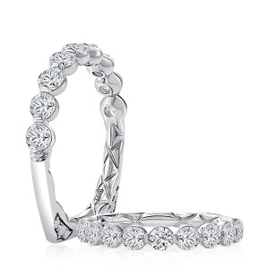 A.JAFFE MRSNRD3588Q 14 Karat diamond wedding ring, front view