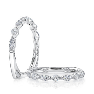 A.JAFFE MRSNRD3690Q 14 Karat diamond wedding ring, front view