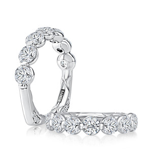 A.JAFFE MRSNRD3715Q 14 Karat diamond wedding ring, front view
