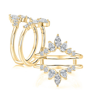 A.JAFFE RG0242L 14 Karat diamond wedding ring, front view