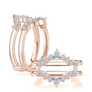 A.JAFFE RG3746L 14 Karat diamond wedding ring, front view