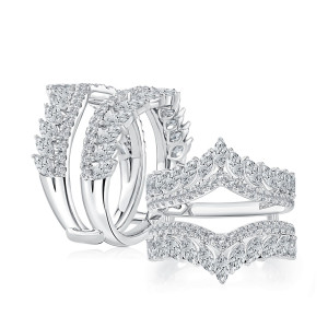 A.JAFFE RG4128L 14 Karat diamond wedding ring, front view