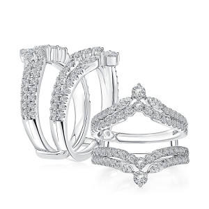 A.JAFFE RG4130L 14 Karat diamond wedding ring, front view