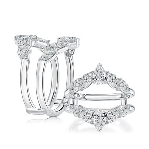 A.JAFFE RG4131L 14 Karat diamond wedding ring, front view