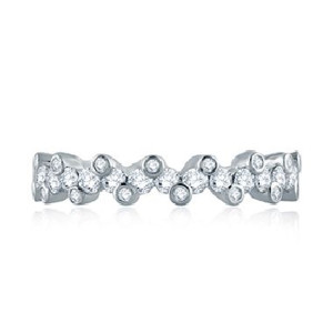 A.JAFFE WR1049 Platinum diamond wedding ring, front view