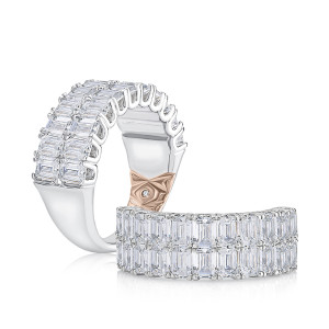 A.JAFFE WRC1425 14 Karat diamond wedding ring, front view