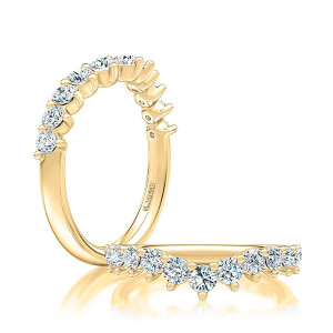 A.JAFFE WRC1470 14 Karat diamond wedding ring, front view