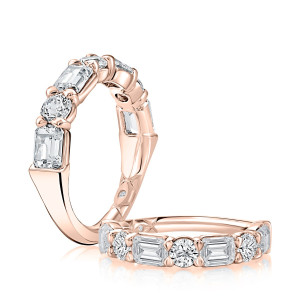 A.JAFFE WRC1497FLH 14 Karat diamond wedding ring, front view