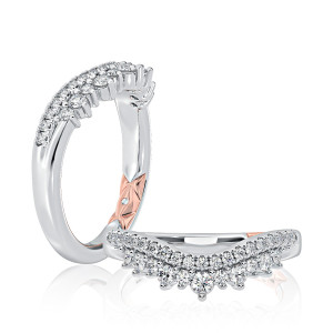 A.JAFFE WRC1529L 14 Karat diamond wedding ring, front view