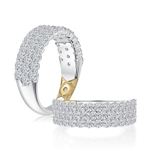 A.JAFFE WRC3381LH 14 Karat diamond wedding ring, front view
