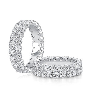 A.JAFFE WRC3382AE 14 Karat diamond wedding ring, front view
