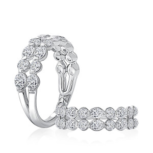 A.JAFFE WRC3592L 14 Karat diamond wedding ring, front view