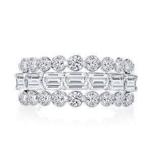 A.JAFFE WRC3593L 14 Karat diamond wedding ring, front view